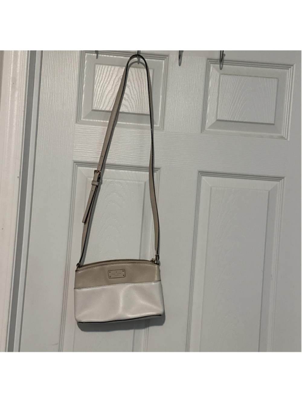 Kate Spade Grove Street Millie Crossbody Leather Purse White & Light Pink
